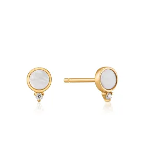 Ania Haie Mother Of Pearl Stud Earrings - Gold