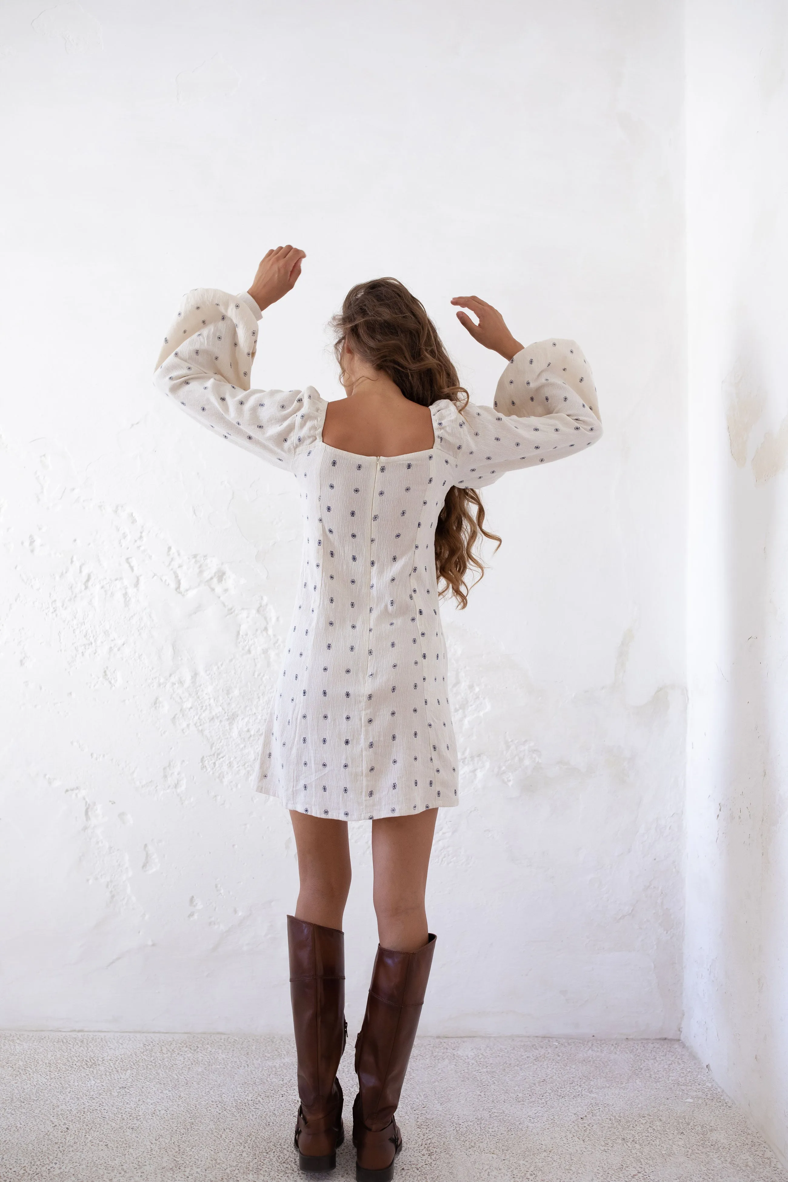 DELPHINE DRESS | UNDYED INDIGO PRINT