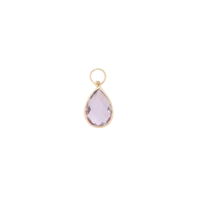 Enchanting Tear Purple Amethyst Charm 14K