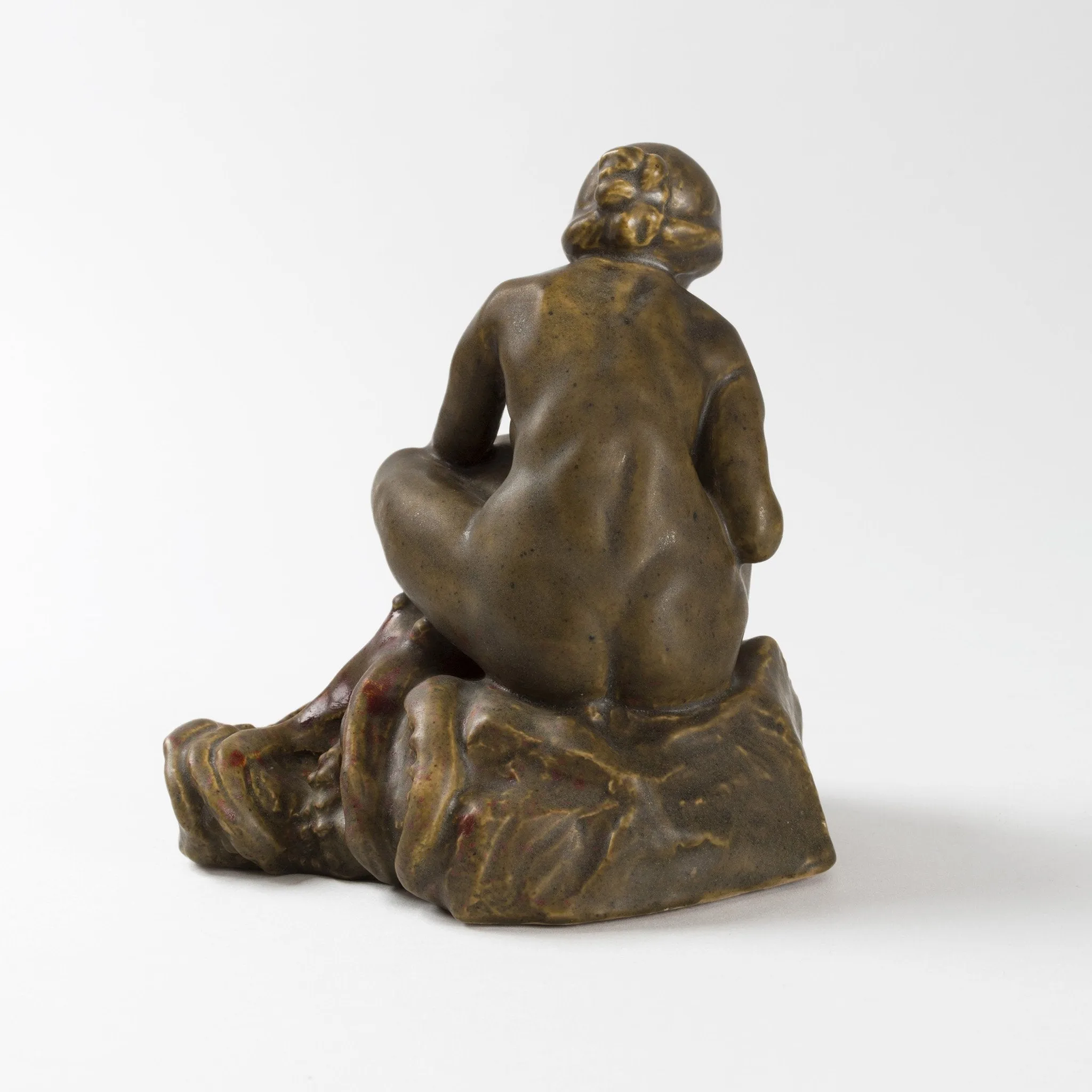 Fran?ois-Rupert Carabin "Femme au Pieuvre" Glazed Ceramic Inkwell