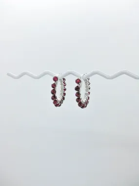 Garnet Hoop Earrings - e521