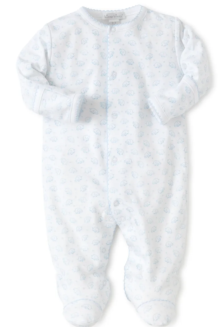 Kissy Kissy Ele-fun Snap Footie in Light Blue