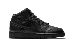 Nike Air Jordan 1 Mid Triple Black (GS) Women's